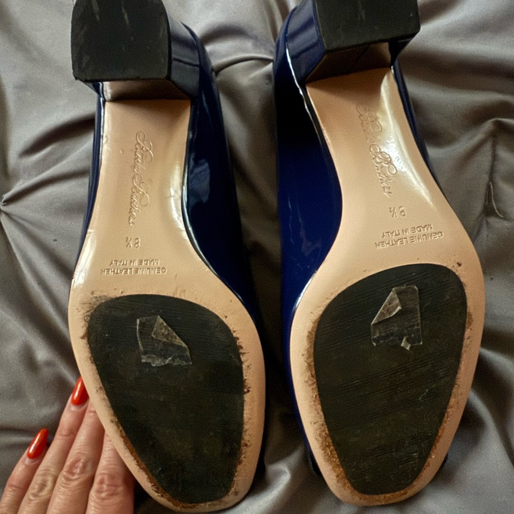 Brooks Brothers Navy Blue Block Heel Pumps - Picture 5 of 7